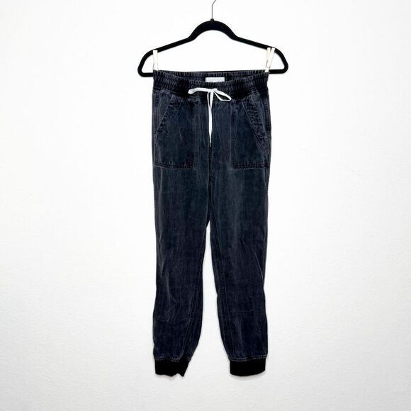 Dear John Women's Washed Black Tencel Joggers with Drawstring Waist Size Small - Picture 1 of 8